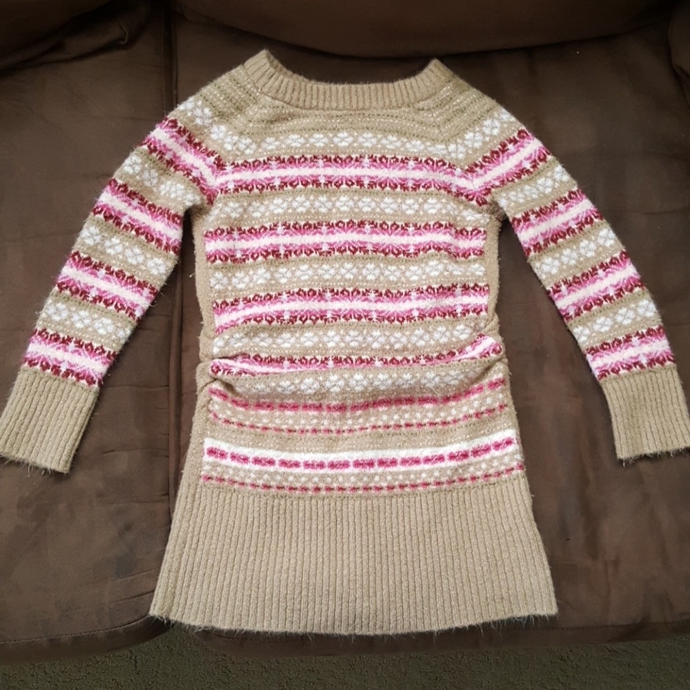 Tan and pink sweater